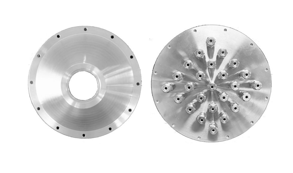 high vacuum fiber feed-through flange